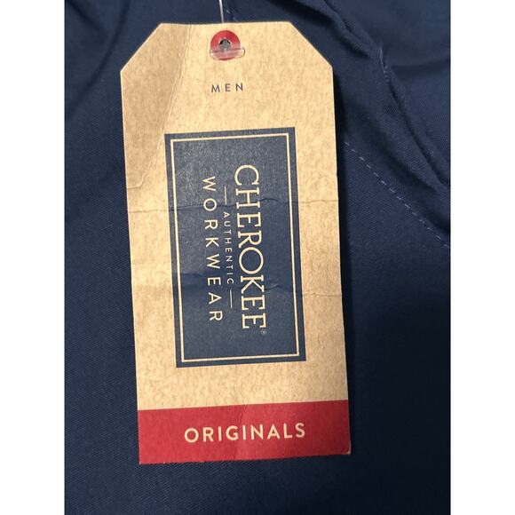 NWT Cherokee Workwear Dark Blue Men's Scrub Pants Drawstring Size Large/Short - Picture 3 of 7